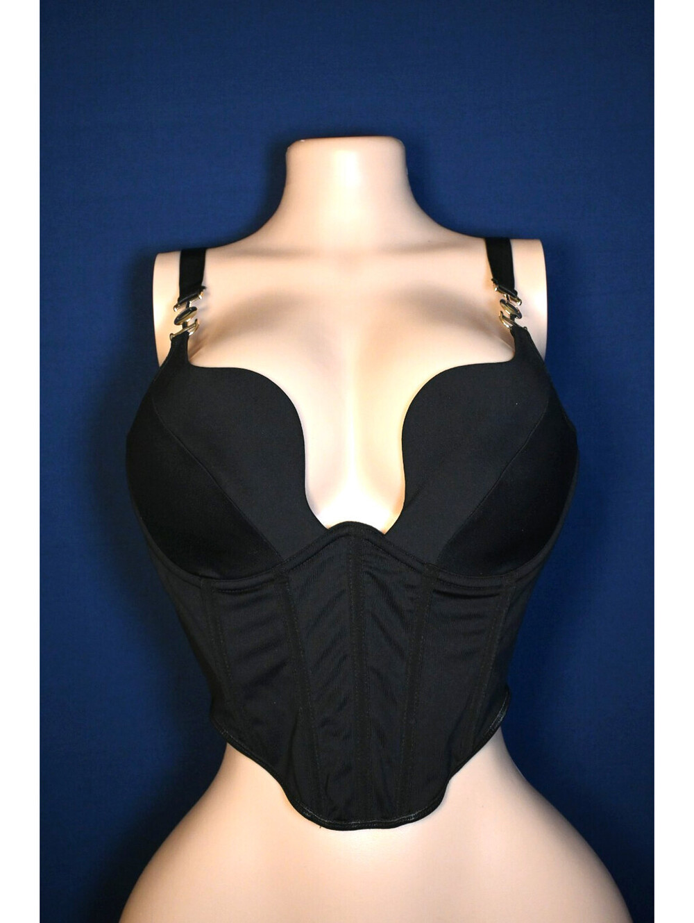 SHEIN Curve Women's Black Corset Crop Top Metal Buckle Strap Size 2XL Plus Size